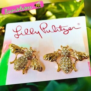 Lilly Pulitzer EARRINGS NWT BEEUTIFUL BEE EARRINGS ⭐️SPARKLING STUD PIERCED/POST